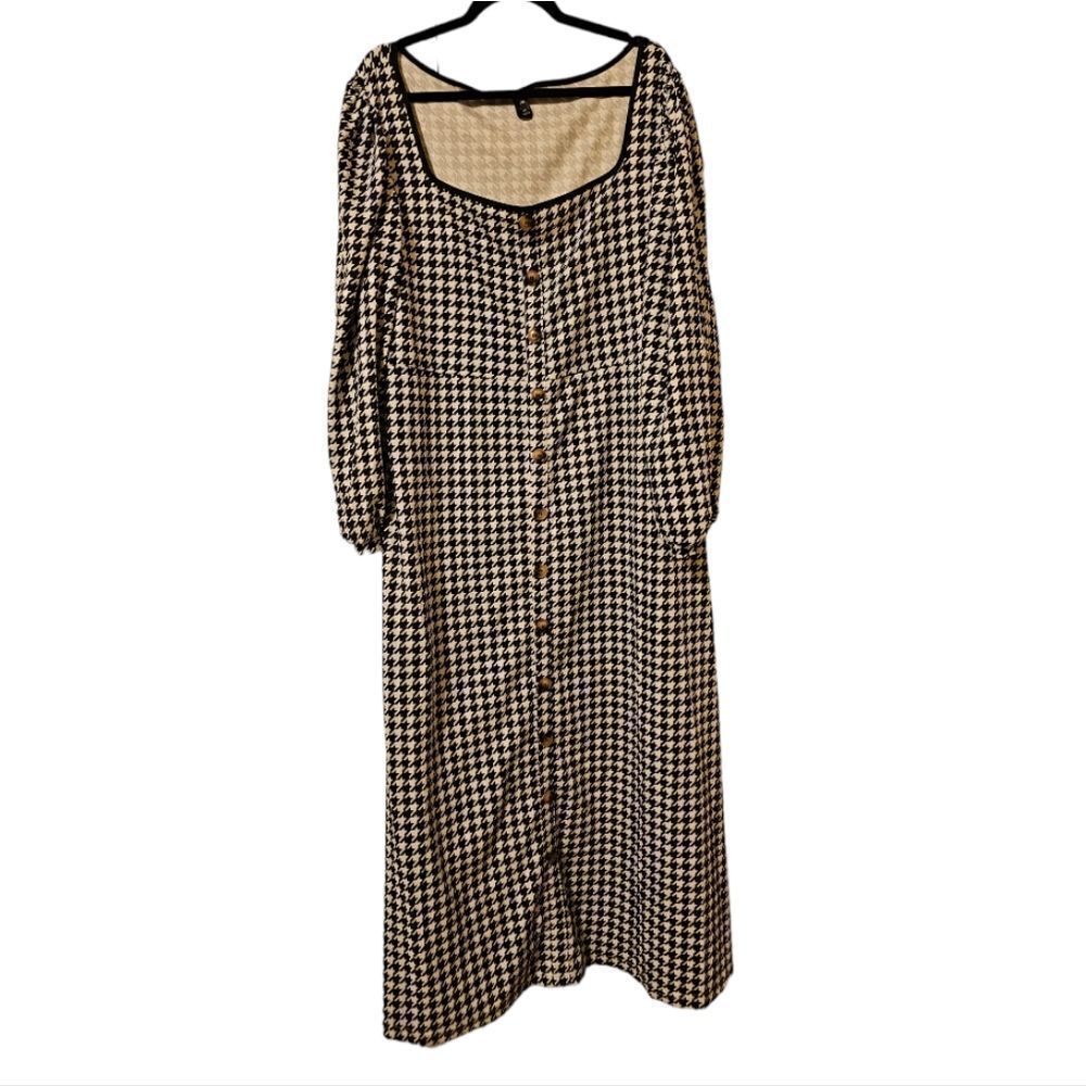 SHEIN PLUS Houndstooth Maxi Dress - Size 4XL‎